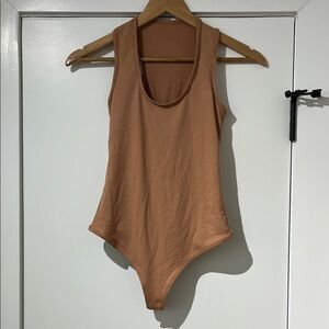 Women's Tan Sleeveless Bodysuit Size S NWOT
